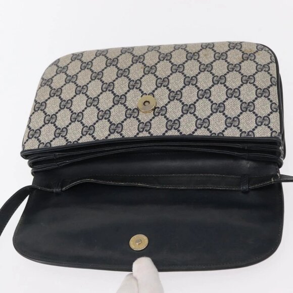 GUCCI GG Supreme Shoulder Bag PVC Navy Gold 004 106 0024 Auth 152571 - Picture 12 of 16